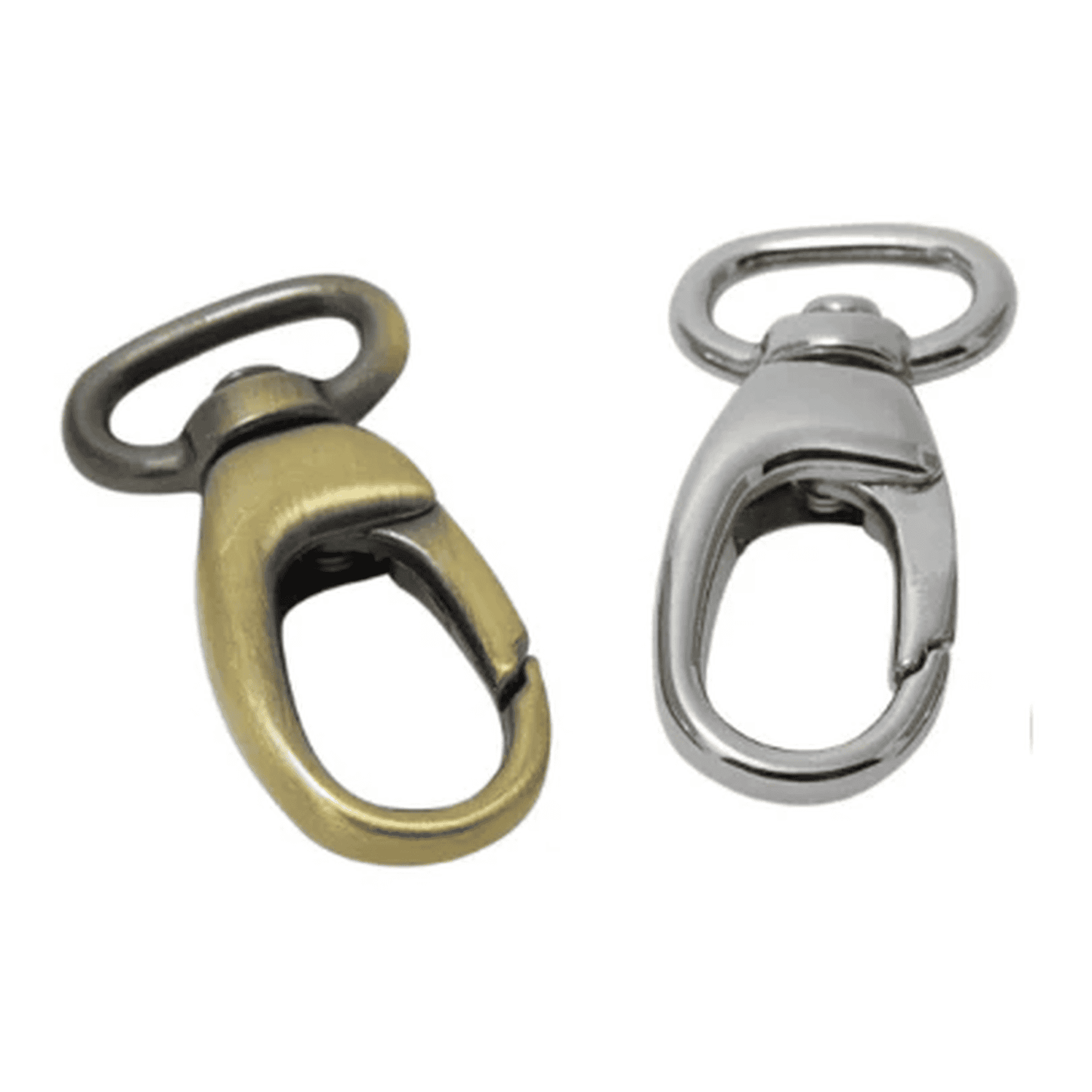 13mm Swivel Snap Hooks available in silver and antique brass from Bobbin Girl