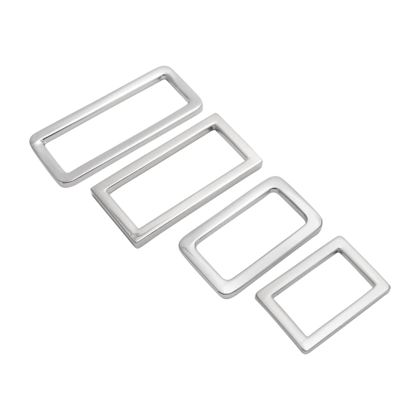silver rectangle rings, 32mm inner diameter for adding straps to a bag