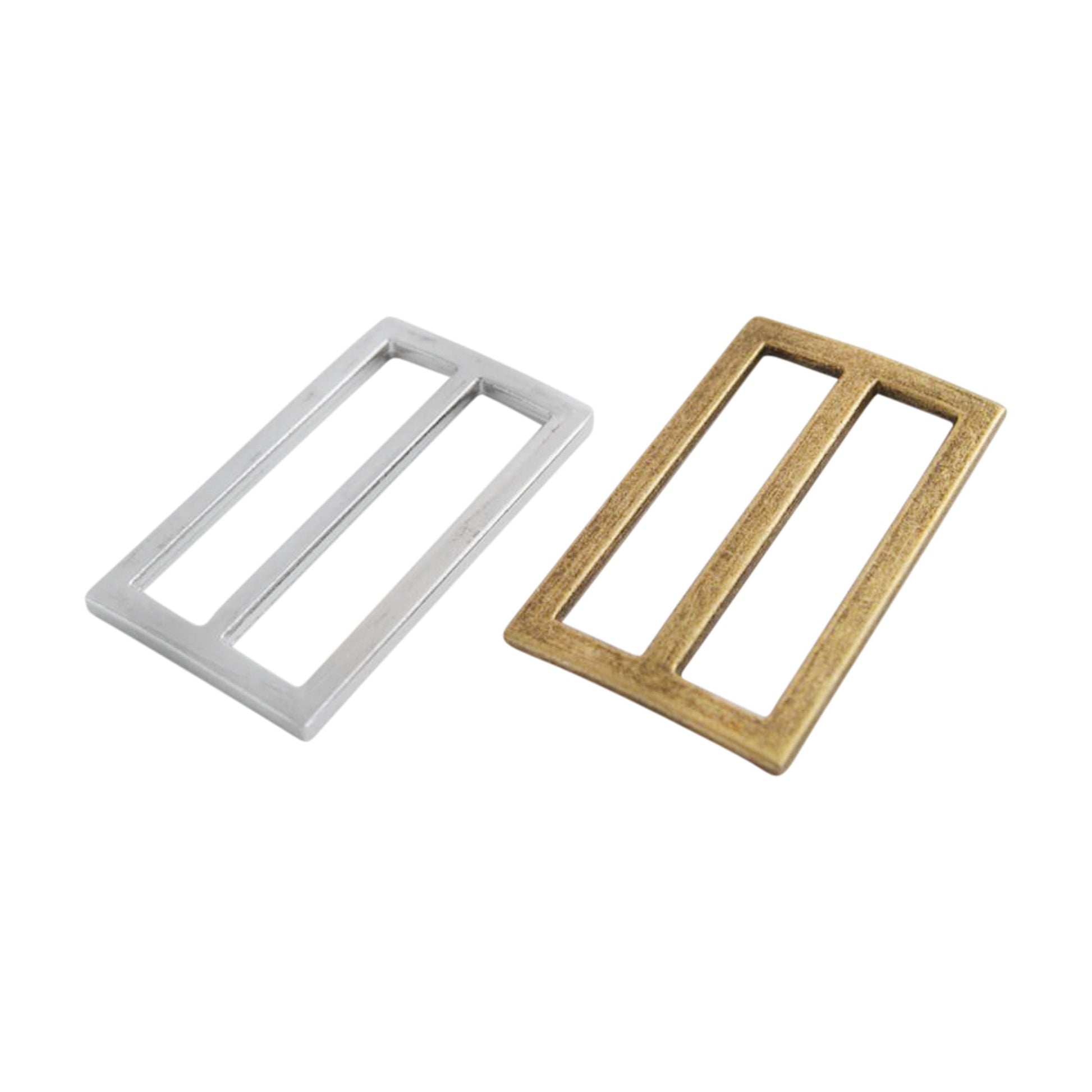 38mm alloy slider buckles available in silver or antique brass