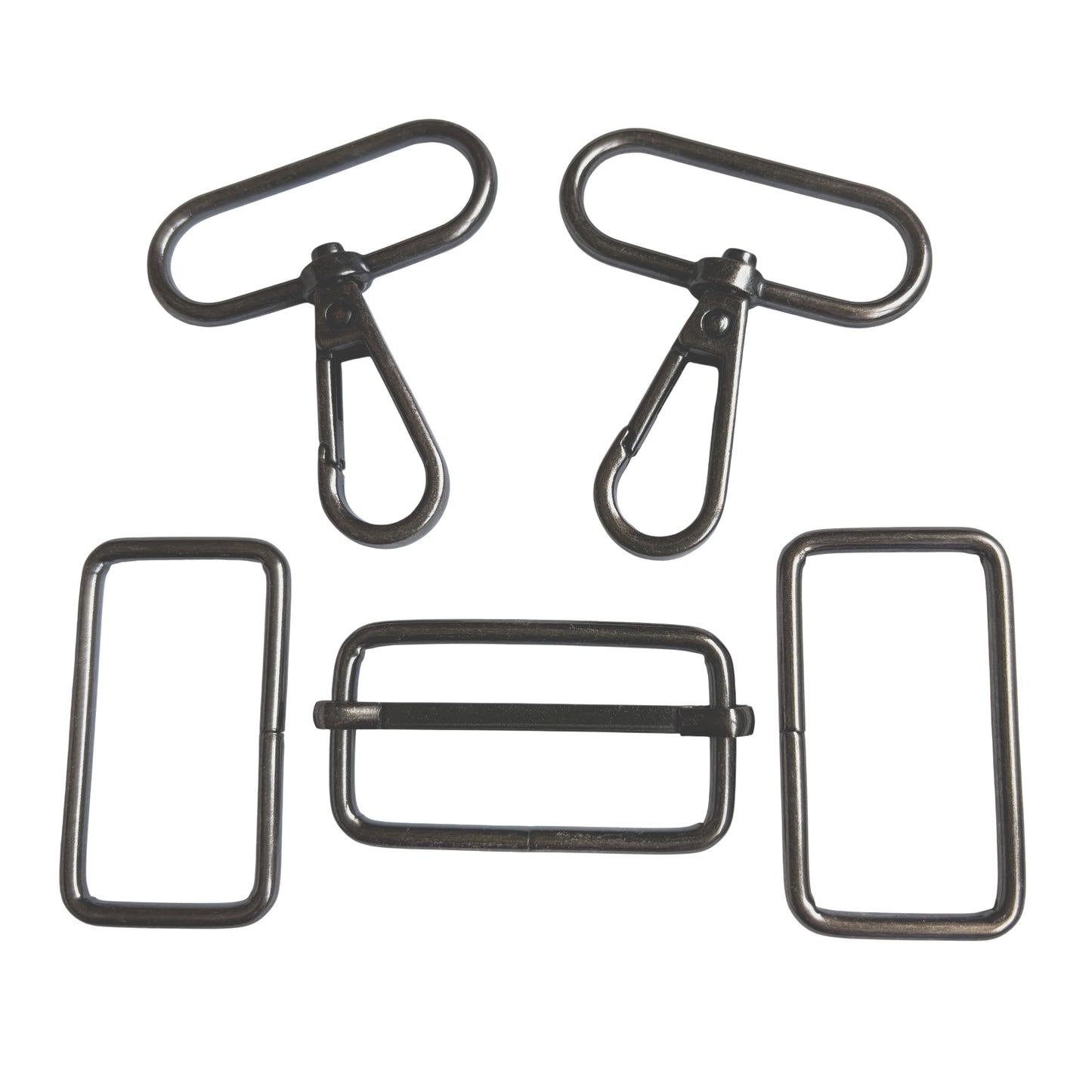 Gun Metal Bag Making Hardware Kit, size 11/2" (38mm), available with Rectangle Rings