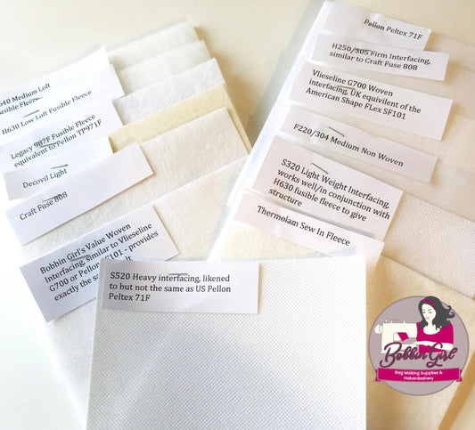 Bobbin Girl's interfacing sample kit allows you to try before you buy