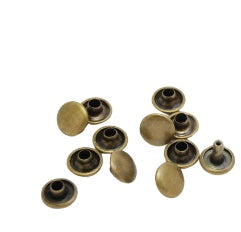 Tools for setting double cap rivets