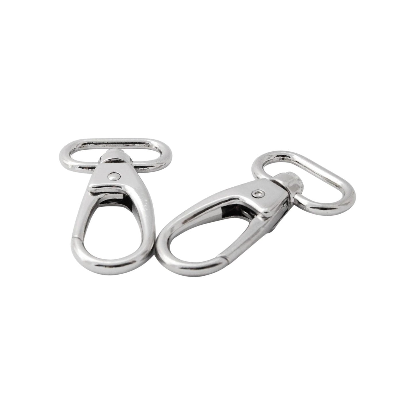 silver snap hooks with a 25mm slot for 1" wide bag straps 