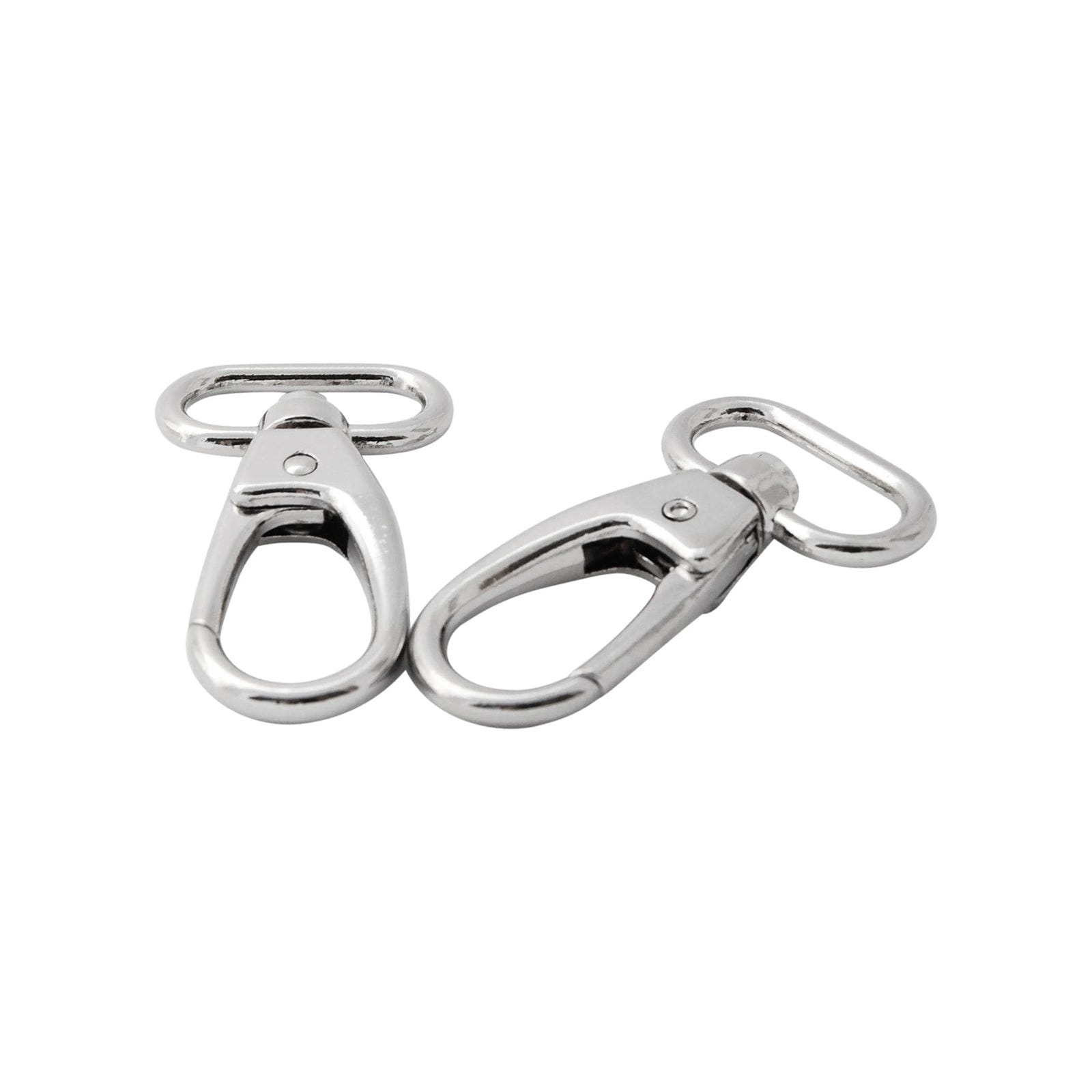 silver snap hooks with a 25mm slot for 1" wide bag straps 
