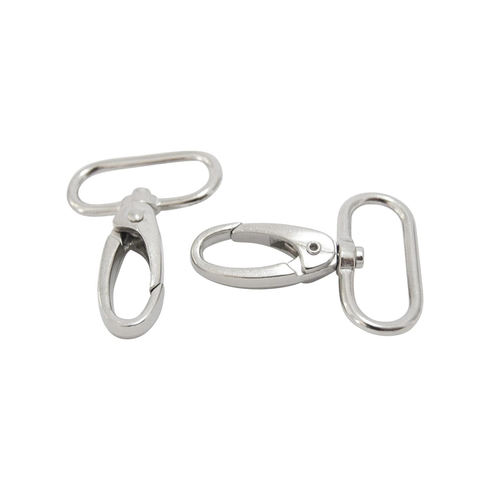 silver swivel snap hooks in silver for bag straps 