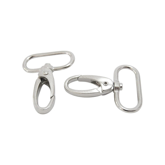 silver swivel snap hooks in silver for bag straps 