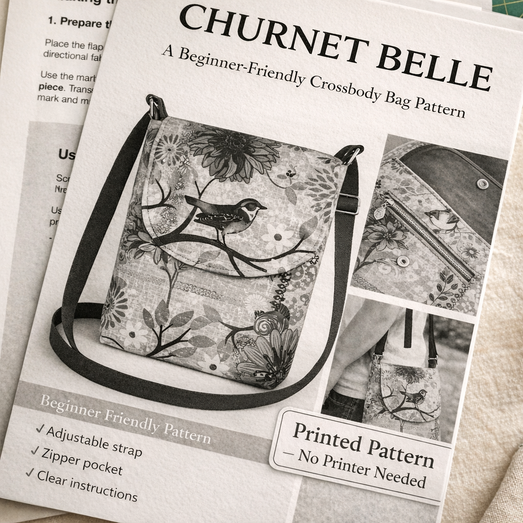 Printed Pattern for the Churnet Belle Crossbody Bag by Bobbin Girl