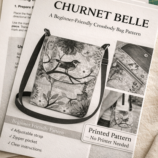 Printed Pattern for the Churnet Belle Crossbody Bag by Bobbin Girl