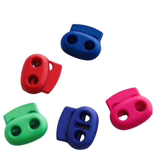 assorted colours of double stop cord locks for draw string bags 