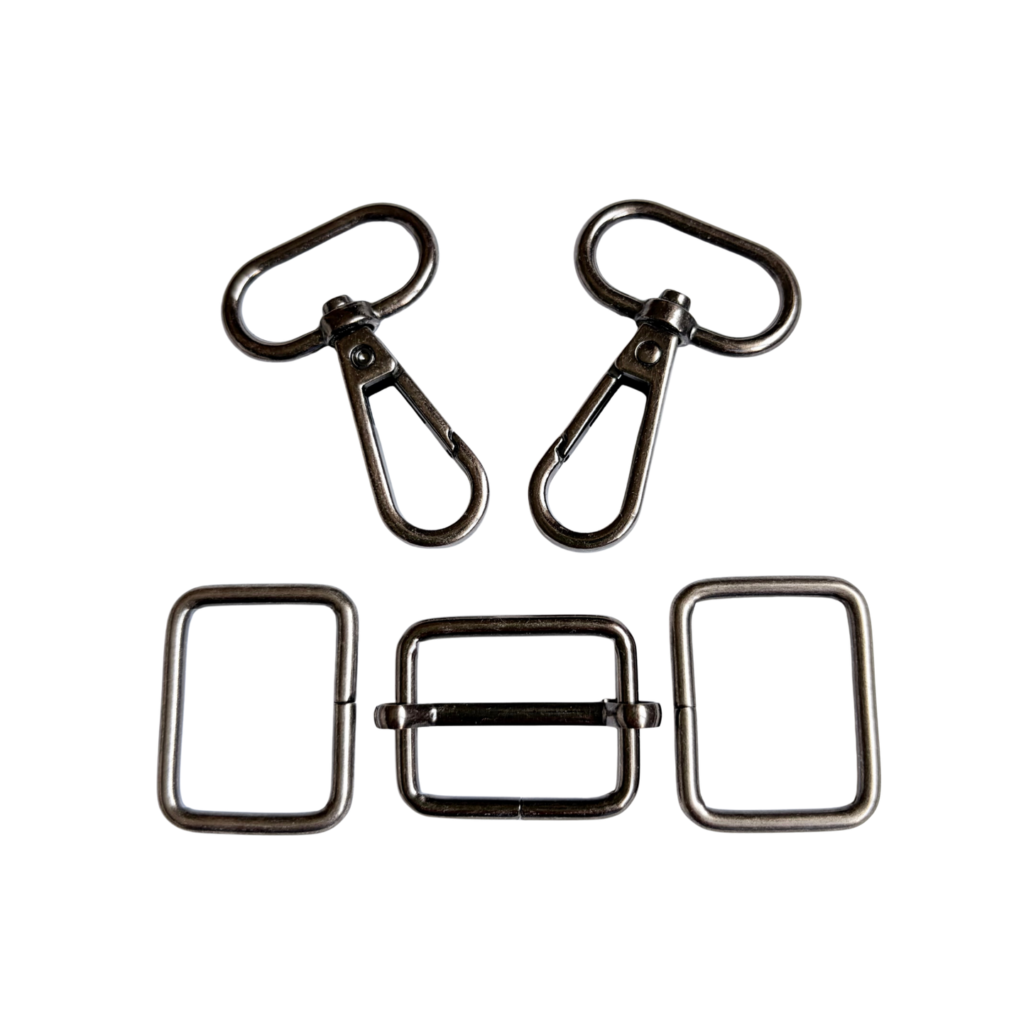 Gun Metal Bag Making Hardware Kit, size 1" (25mm), available with Rectangle Rings